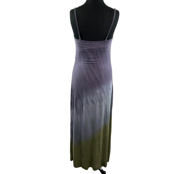 YOGI Purple Green Tie-Dye Sleeveless Scoop Neck Maxi Dress w/ Shelf Bra Size S - Picture 6 of 9
